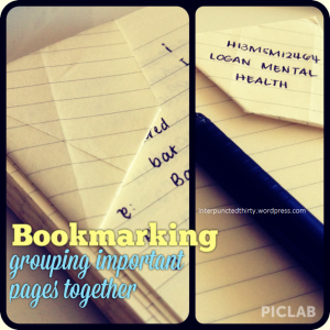 bookmarking bullet journal sys